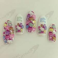 キャラクターネイルシール ハローキティ kt 02 タイニーチャム artwork by aminail nail nailpartner hallokitty kitty aminail tinychum kawaii cute cat b wedding shoe wedding sneaker fashion