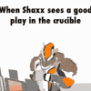 So we led into a match and shaxx was telling us that if we lose, it's because we didn't throw enough grenades, and he yelled that we should be throwing them even as he was speaking. 1