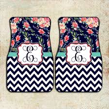Floral Chevron Monogrammed Car Mats Monogram Carmats Car Floor Mats Custom Car Accessories For Her Monogram Car Mat Cute Car Accessories Custom Car Accessories