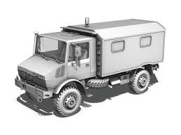 Mercedes Benz Unimog U1300l Ambulance Trailer 3d Model Unimog Mercedes Benz Unimog Mercedes Benz