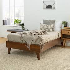 Twin canopy beds are perfect for children that would like a little frill, a little lace, and a little fantasy. Solid Wood Twin Platform Bed Walnut Walmart Canada
