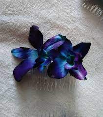 Galaxy Orchid Hair Comb Accessory Dendrobium Orchid Hair Etsy Hair Comb Accessories Orchid Hair Pins Bridal Flower Hair Comb