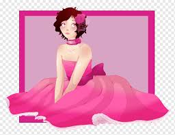 Pin Up Girl Cartoon Gown Shoulder Crossdresser Pin Fictional Character Magenta Png Pngwing