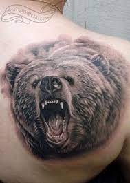 Grizzly Head Tattoo Idea Bear Tattoo Designs Bear Tattoos Grizzly Bear Tattoos