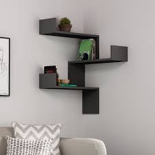 Check spelling or type a new query. Multi Layered Black Corner Wall Floating Shelf Furwoodd