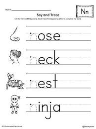 Preschool and kindergarten alphabet printable worksheets including flashcards. Say And Trace Letter N Beginning Sound Words Worksheet Sound Words Alphabet Worksheets Alphabet Worksheets Preschool