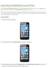 Hard Reset HUAWEI Ascend Y511 ...
