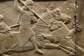 This scene includes people, animals, as well as a chariot. Ashurbanipal The Lion Of Assyria Historyextra