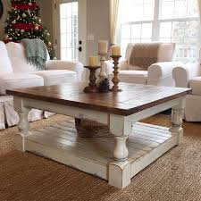 Large Antique White Harvest Coffee Table Farm House Living Room Coffee Table Coffee Table Farmhouse