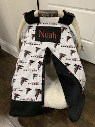 Baby Car Seat Covers Atlanta Falcons With Black Minky Team Footbal Baby Girl Or Boy Shower Gift Car Seats Baby Car Seats Baby Boy Car Seats