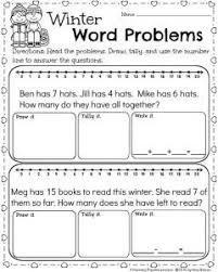 1st Grade Math And Literacy Worksheets For February Planning Playtime Word Problem Worksheets Math Word Problems Addition Words