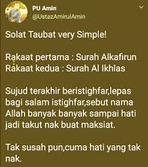 Allah telah pun menggerakan hati kecil kita supaya mencari panduan untuk solat taubat, insyaallah akan ada perubahan yang ketara. Cara Solat Sunat Taubat Yang Paling Mudah Tunaikanlah Sebelum Terlambat Informasi Santai