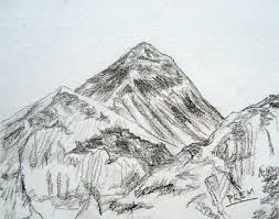 Sketch Of Mount Everest Mountain Sketch Landscape Drawings Sketches