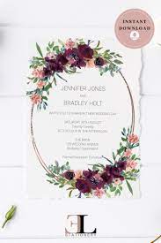 Editable Floral Wedding Invitation Template Instant Download Etsy Floral Wedding Invitations Wedding Invitation Templates Wedding Invitations Diy