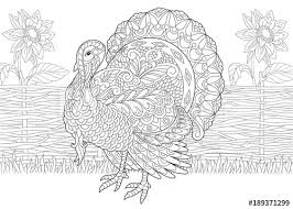 Thanksgiving will be here before you know it, and that. Coloring Page Adult Coloring Book Turkey Bird And Sunflowers On The Farm Yard Freehand Sketch Drawing For Thanksgiving Day Greeting Card With Doodle And Zentangle Elements Stock Vector Adobe Stock