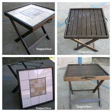 Repurposed Folding Accent Table Serving Tray Luggage Rack Table Serving Tray Accent Table Repurposed