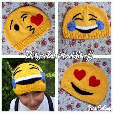 Emoji Inspired Hat Emoji Knitted Hat Heart Eyes Emoji Hat Etsy Emoji Hat Knitted Hats Girls Knit Hat