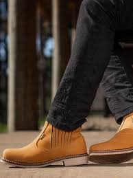 Bota Country Masculina Couro Amarelo Cavalgada