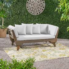 Outdoor daybed cushion round diamond. Ottavio Outdoor Wood Daybed With Cushions By Christopher Knight Home Overstock 18188939