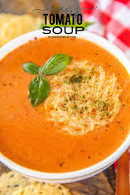 Creamy Tomato Soup Grown Up Version Of My Favorite Soup As A Kid Shallot Butter Garlic Orega Creamy Tomato Soup Tomato Juice Recipes Cream Of Tomato Soup