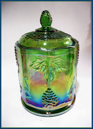 Indiana Glass Canister Green Carnival Glass Collectors Weekly