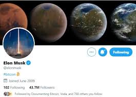 He also made a cryptic tweet that says, in retrospect, it was inevitable. Btc Soars As Elon Musk Twitter Bio Section Now Shows One Word Bitcoin