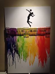 Crafty Crayon Art For That Volleyball Player At Heart Crayon Art Diy Crayon Art Crayon Crafts