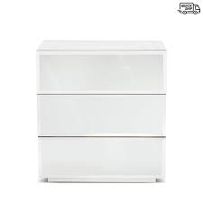 Quartered ash solids and quartered white oak veneers dark taupe finish three drawers with shagreen wrapped fronts—each with plated brushed stainless steel frame and pull in blackened bronze finish. Bernhardt Sasha Mirrored 3 Drawer Nightstand Bloomingdale S