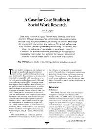 Pdf A Case For Case Studies In Social Work Research