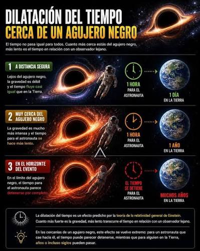 EL TIEMPO PUEDE DETENERSE? Cerca de un agujero negro...  ocurre algo  extraordinario. El tiempo no se comporta igual. Para todos los  observadores. Lo que para uno ocurre normalmente. Para otro parece