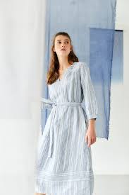 Luis Striped Midi Hemp Dress Thought Clothing Hemp Dress Organic Cotton Dress