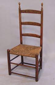 Set of 4 vintage refurbished ladder back chairs with new shaker cloth tape seats. Period American Country Ladder Back Side Chair C 1740 Ladder Back Chairs Chair Antique Chairs