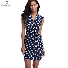Miss Moly Women Sleeveless Polka Dots Tie Waist Wrap Dress Xs S M L Xl White Dot Black Fa Casual Summer Dresses Summer Fashion Dresses Summer Dresses For Women