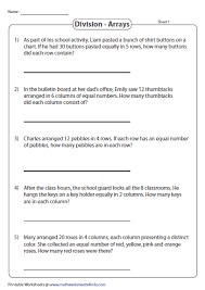 Division Array Models Printable Resources Division Word Problems Arrays Division Word Problems