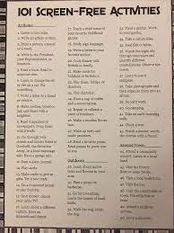 101 Screen Free Activities Screen Free Activities Parenting Hacks Positive Parenting