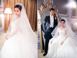 The chaumet tiara was also another key piece of angelababy's wedding look. 15 Most Expensive Celebrity Wedding Dresses By Pouted Com