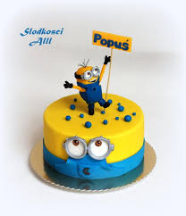 Minions make a fabulous theme for children's birthday parties for boys another wonderful design from hot mama's cakes features three minions on top on a single tier. Minion Birthday Cake Minion Birthday Cake Minion Birthday Cupcake Cakes