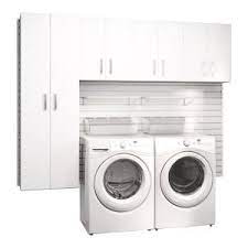 Flow Wall Modular Laundry Room Storage Set With Accessories In Platinum Carbon Fiber 2 Piece Fcs 4812 2pc The Home Depot In 2021 Laundry Room Storage Laundry Room Storage Solutions Small Laundry Room Organization