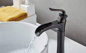 Eyekepper rubbed bronze waterfall bathroom sink faucet Farmhouse Waterfall Bathroom Faucet For Vessel Sink Single Hole Bowl Mixer Tap Myhb Oil Rubbed Bronze Sh8012h Amazon Com