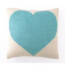 Shop Light Blue Heart Hook Pillow Overstock 19512376