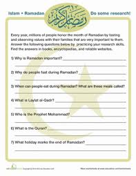 learn about ramadan worksheet education com