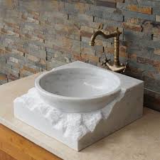 carrara white marble stone sink wash