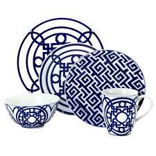 Black And White Melamine Dinnerware Sets The Hermes Look For Less Blue And White Dinnerware White Dinnerware Outdoor Dinnerware
