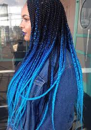 Mixed Black And Blue Box Braids Black To Blue Ombre Box Braids Cute Box Braids Colored Box Braids Box Braids Hairstyles