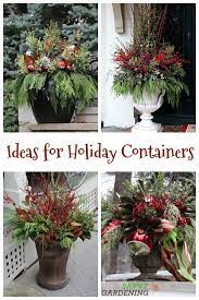Outdoor Winter Container Garden Ideas And Inspiration Christmas Garden Outdoor Christmas Planters Christmas Urns
