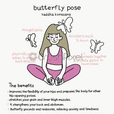 Cobbler's pose, which is more commonly referred to as butterfly pose, has been one of my daughter's favorites since before she could speak. Butterfly Yoga Pose And Benefits Cartoon Vector Illustration Stock Vector Crushpixel