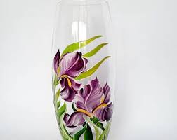 Maman A La Main Peint Fleur Vase Vivant Dortoir Chambre Decor Cadeau Pour Sœur Floral Verre Maison Interieur Tabl Glass Painting Wine Bottle Crafts Glass Decor