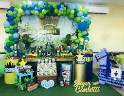 7th Birthday Party Theme Ideas For Boy Dany S Fortnite 9th Birthday Party Catchmyparty Com 7th Birthday Party Ideas Birthday Party Balloon Birthday Party Tables