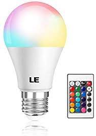 Le Rgb Led Light Bulb A19 E26 6w Rgbw Color Changing Light Bulbs With Remote Control Memo Color Changing Light Bulb Color Changing Lights Dimmable Led Lights