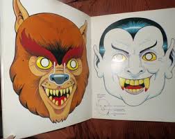 Vintage 1990 Halloween Victor Vampires Witch Cut Out Mask Book Games &  Activities Book